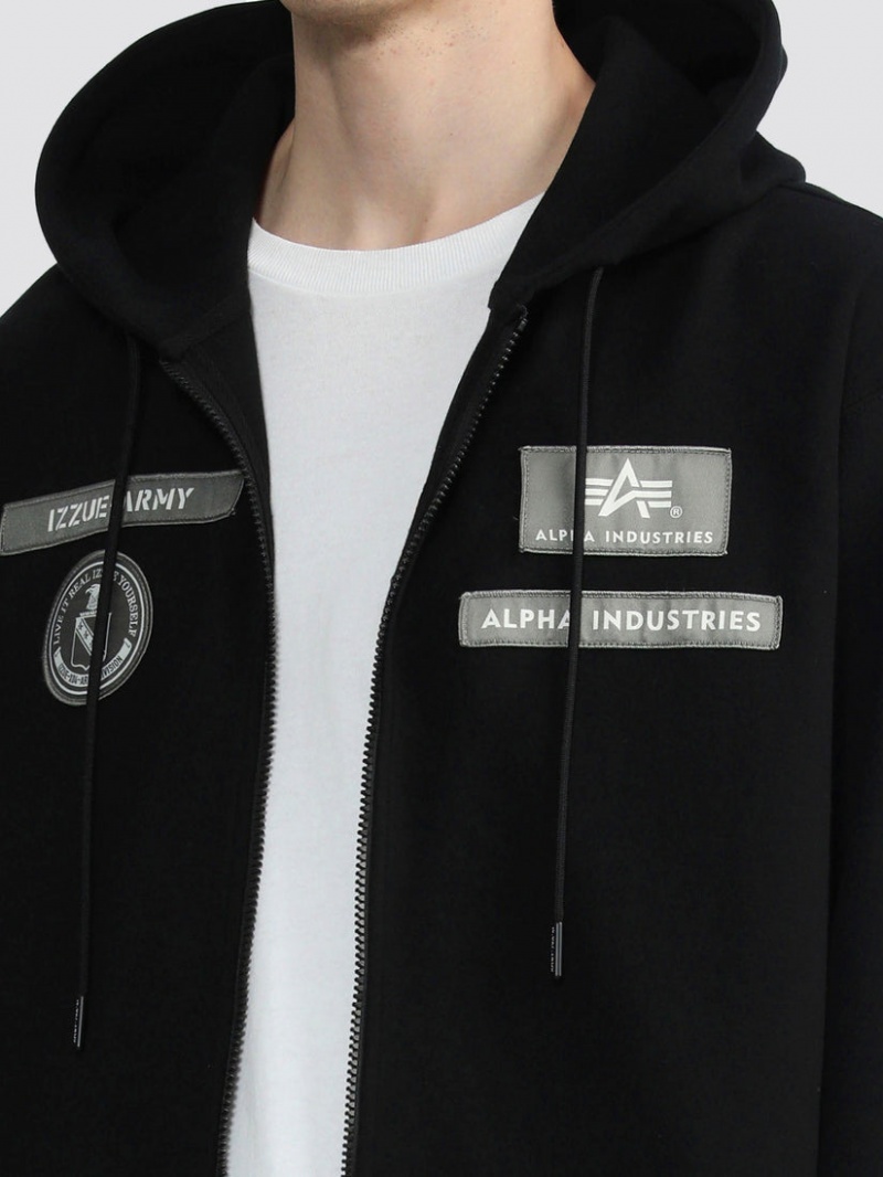 Sweat a Capuche Alpha Industries Alpha X Izzue Full Zip Noir Homme | XOX-92094514