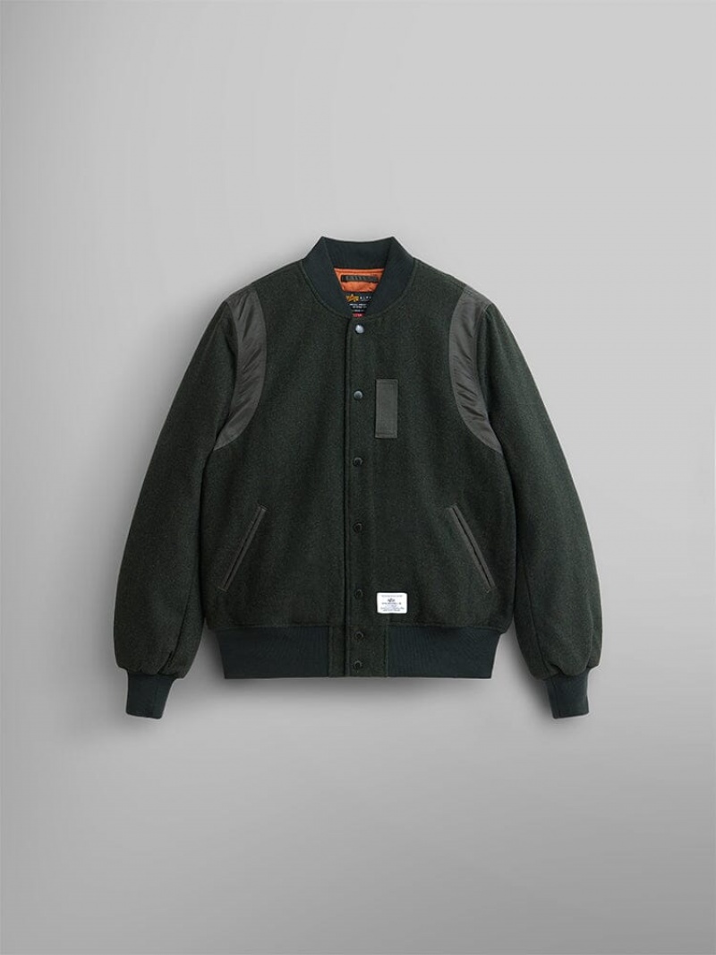 Veste Bombers Alpha Industries Laine Varsity Gen Ii Vert Homme | XVL-79654352