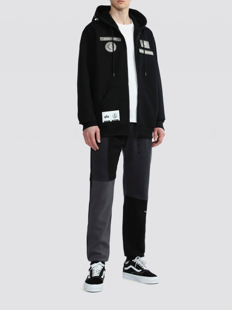 Sweat a Capuche Alpha Industries Alpha X Izzue Full Zip Noir Homme | XOX-92094514