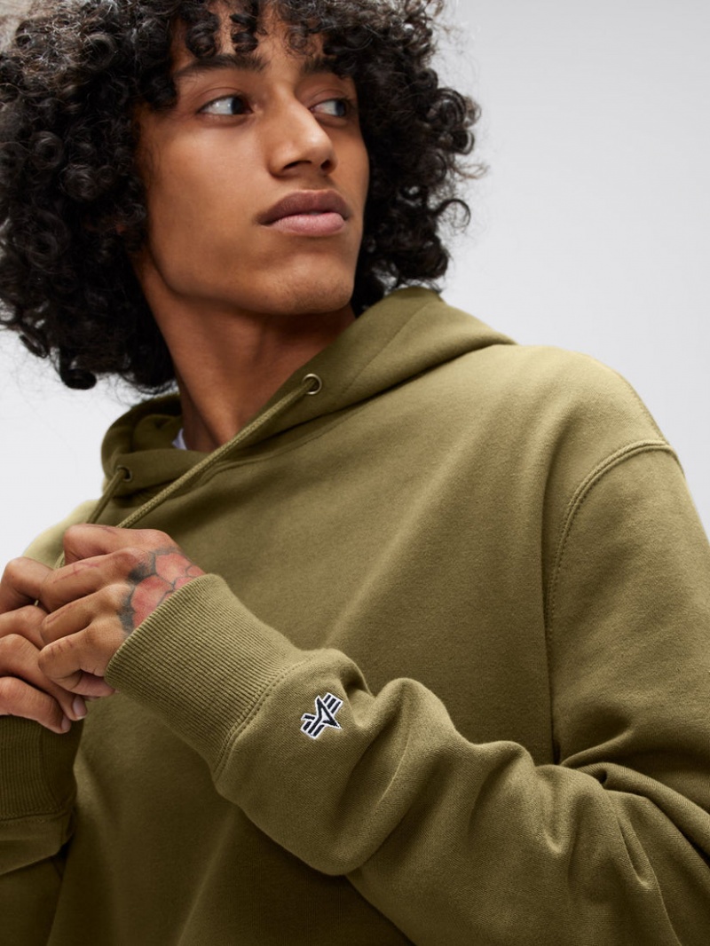 Sweat a Capuche Alpha Industries Alpha Vert Olive Homme | BCR-18898602