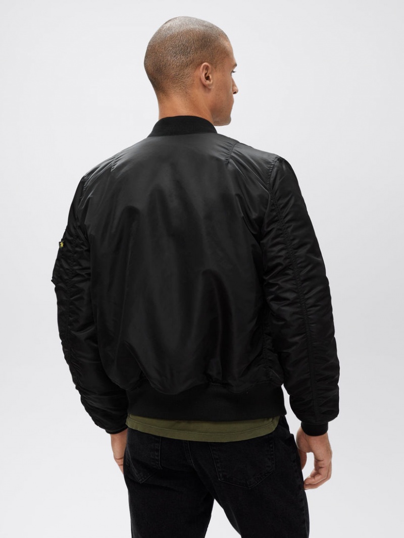 Veste Bombers Alpha Industries Ma-1 Slim Fit Noir Homme | YBN-22530203