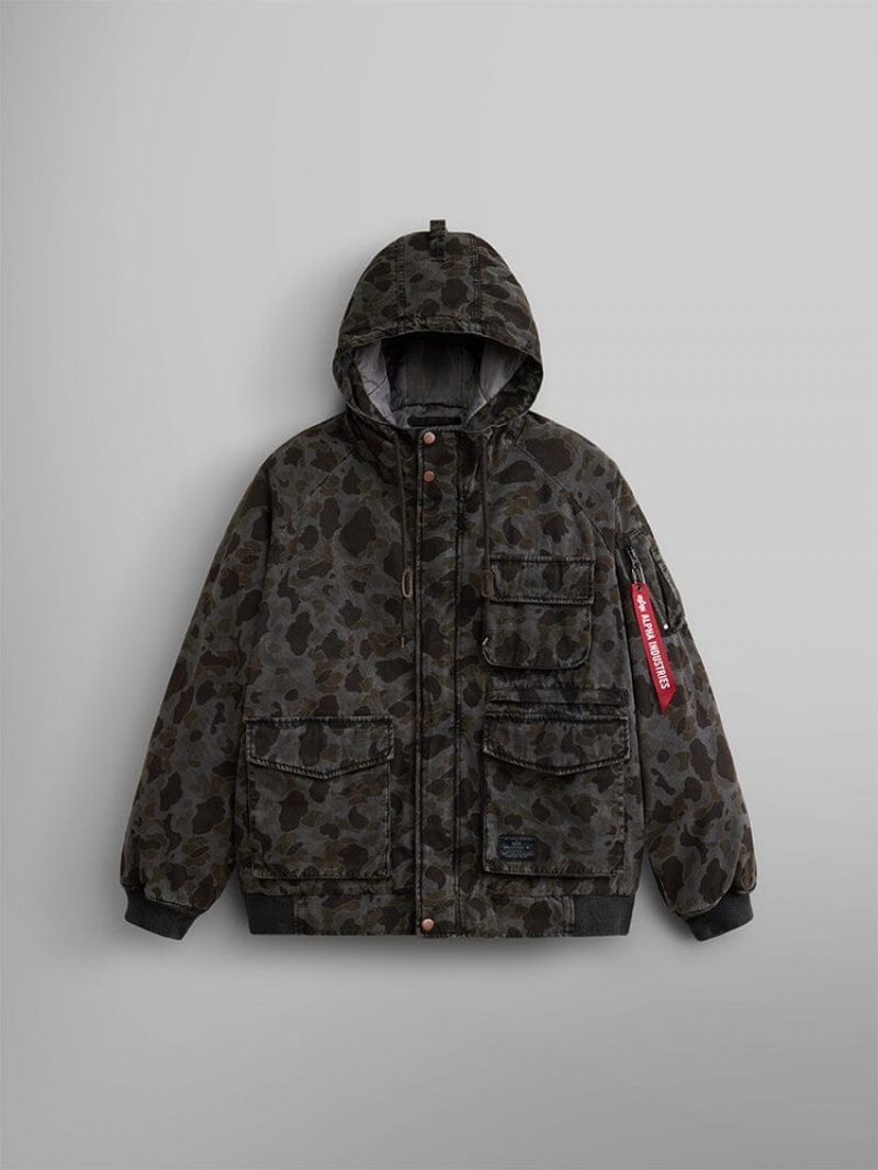 Veste Bombers Alpha Industries Ma-1 Hunting Mod Battlewash Marron Camouflage Homme | JRD-04556143