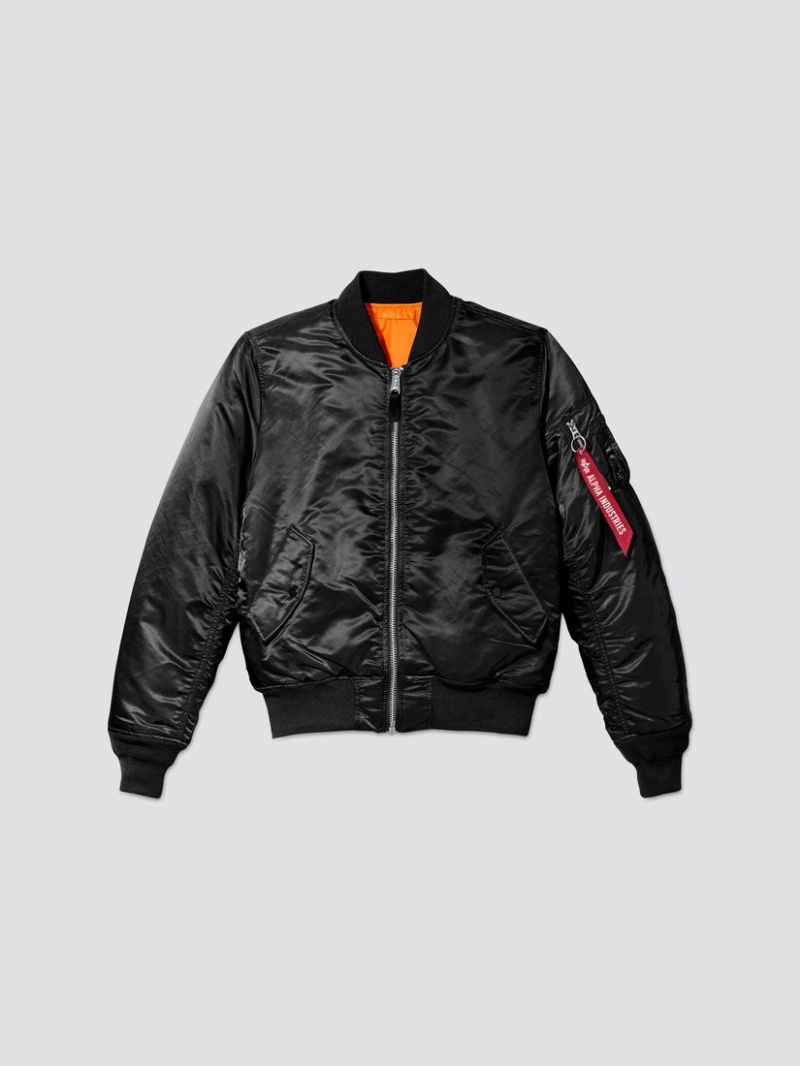 Veste Bombers Alpha Industries Ma-1 Slim Fit Noir Homme | YBN-22530203