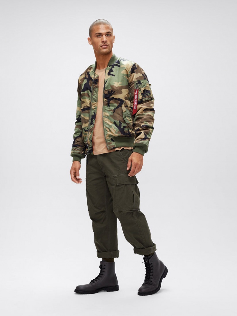 Veste Bombers Alpha Industries Ma-1 Slim Fit Camouflage Homme | QTR-26278213