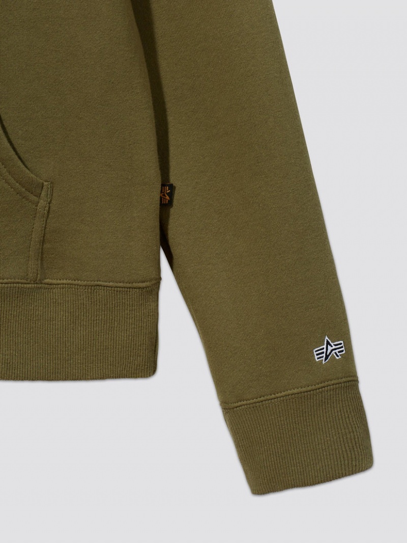 Sweat a Capuche Alpha Industries Alpha Vert Olive Homme | BCR-18898602