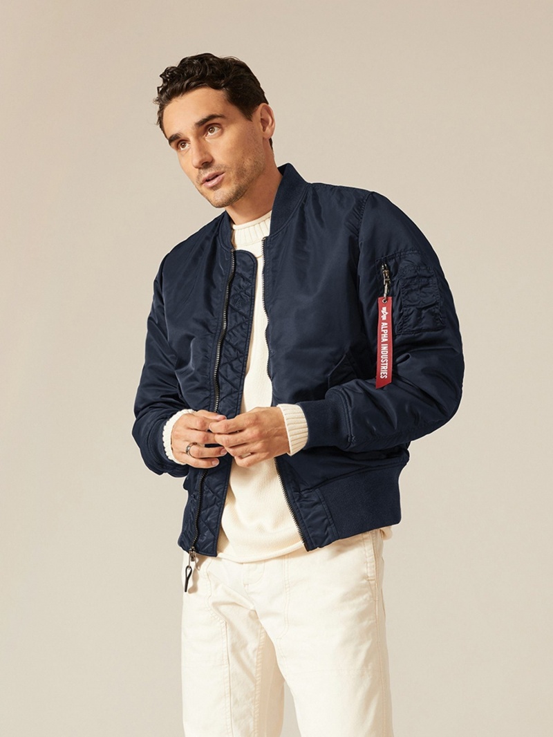 Veste Bombers Alpha Industries Ma-1 Battlewash Bleu Homme | RND-14097954