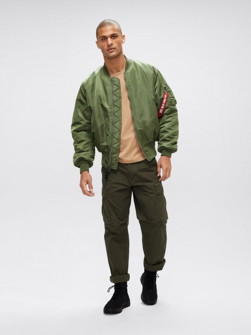 Veste Bombers Alpha Industries Ma-1 Blood Chit Vert Olive Homme | XSH-22987829