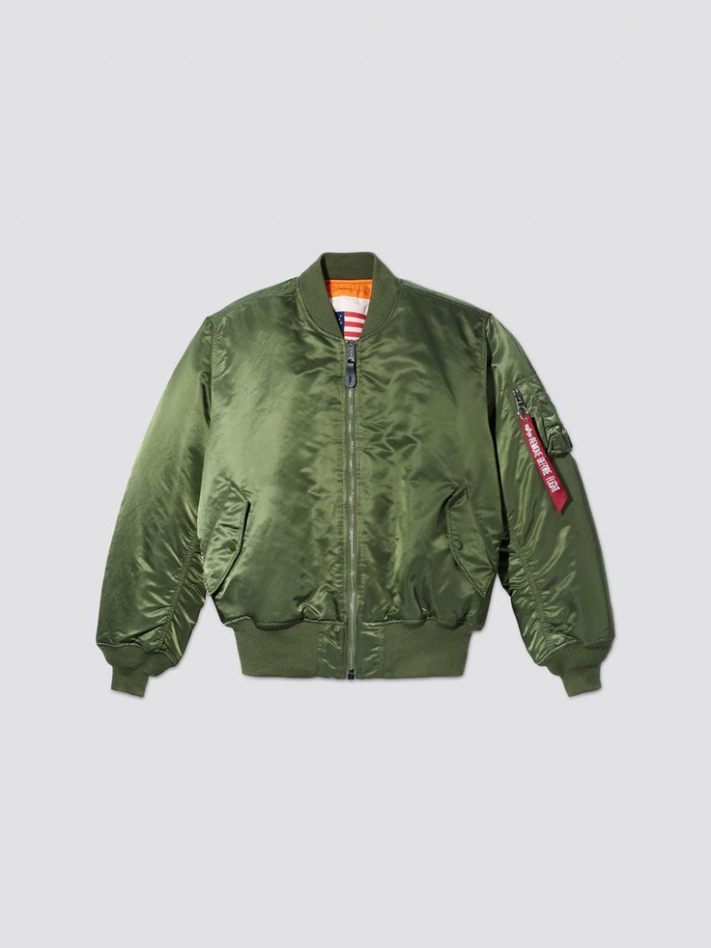 Veste Bombers Alpha Industries Ma-1 Blood Chit Vert Olive Homme | XSH-22987829