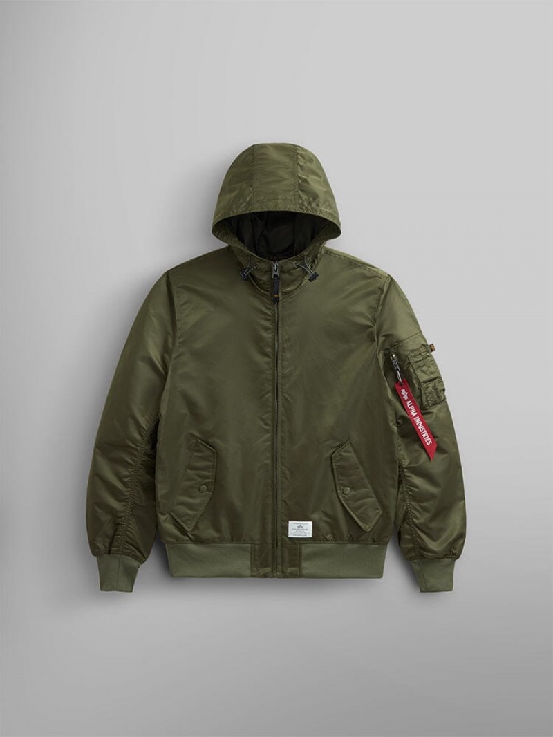 Veste Bombers Alpha Industries L-2b Encapuchonné Gen Ii Vert Homme | NEC-11729072