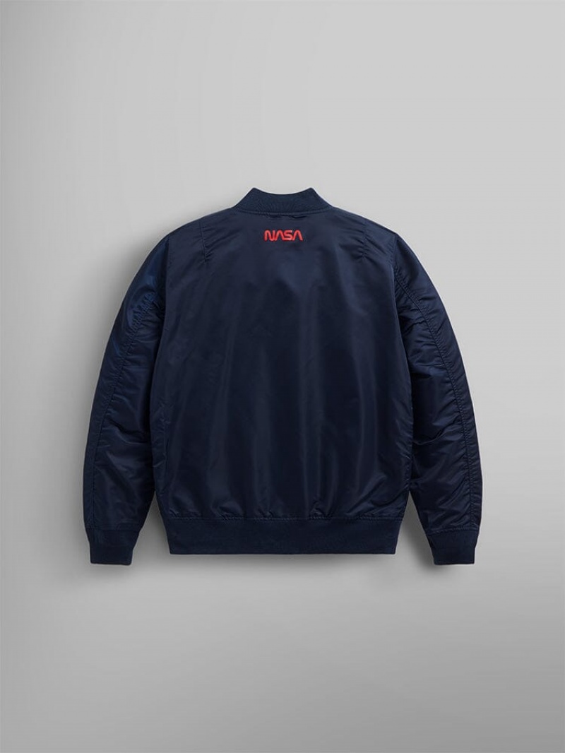 Veste Bombers Alpha Industries L-2b Nasa Gen Ii Bleu Homme | XTF-15618142