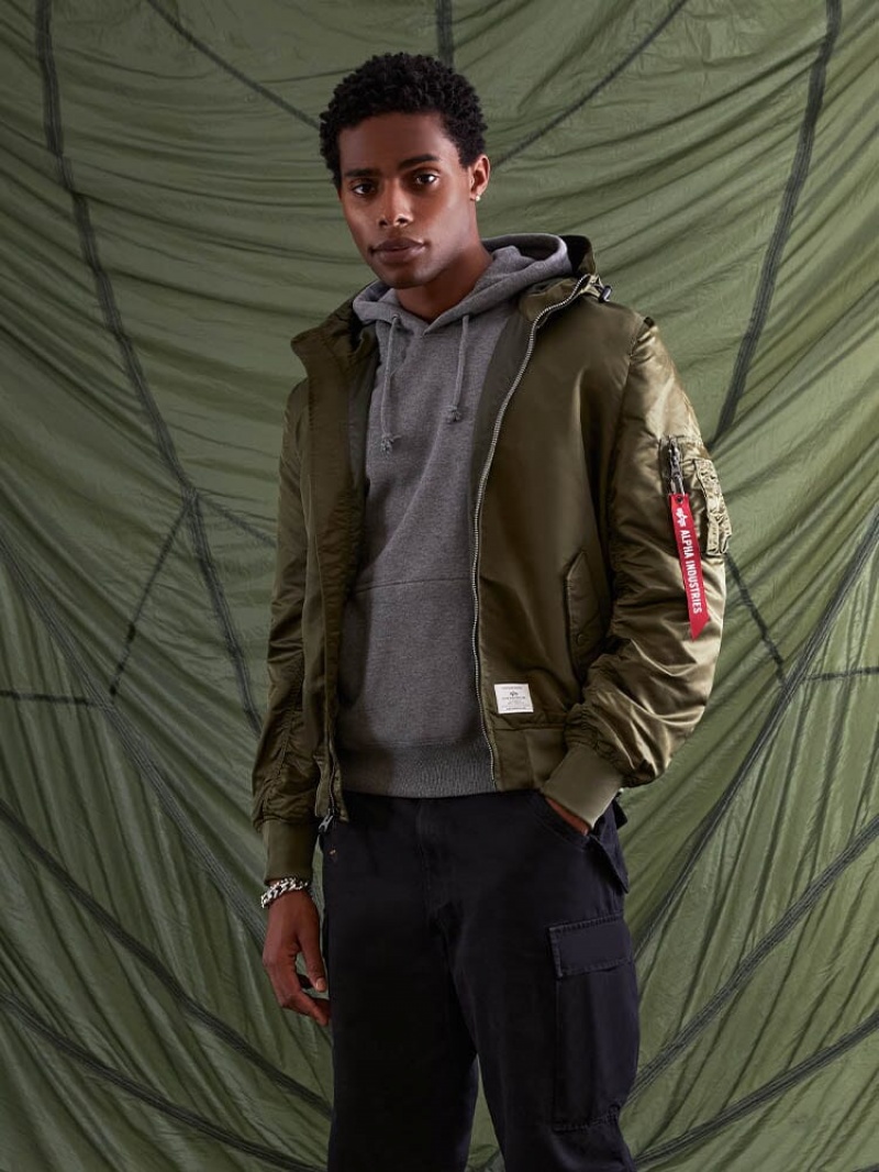 Veste Bombers Alpha Industries L-2b Encapuchonné Gen Ii Vert Homme | NEC-11729072