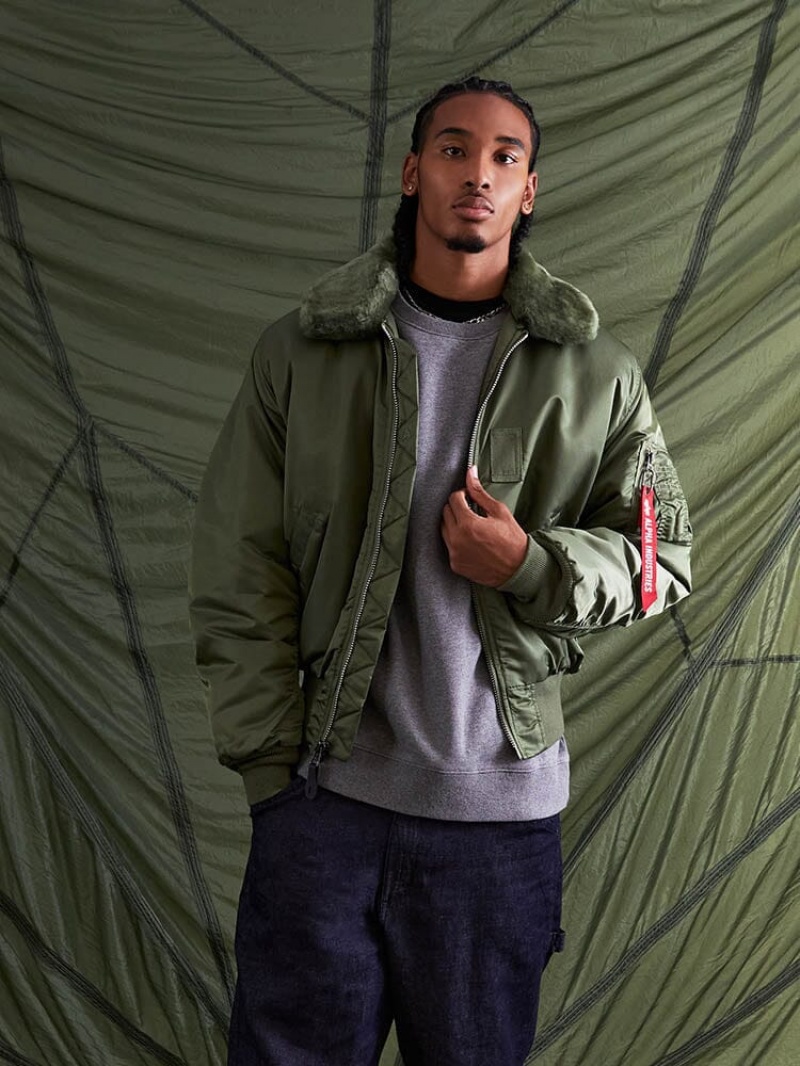 Veste Bombers Alpha Industries B-15 Mod Vert Olive Homme | CHC-28418667