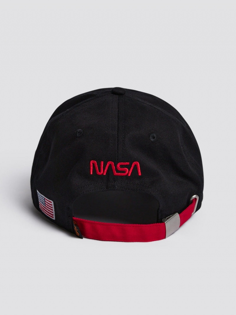 Chapeaux Alpha Industries Nasa Worm Logo Accessories Noir | EBQ-10119469