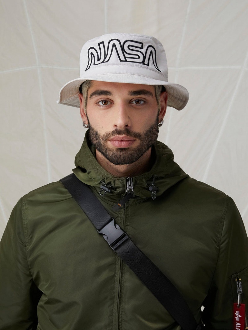 Chapeaux Alpha Industries Nasa Gradient Accessories Blanche | AWQ-33267838