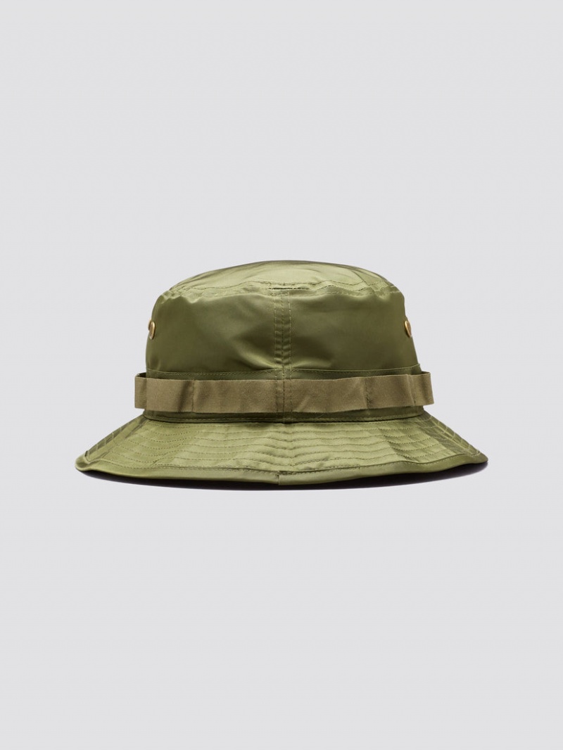 Chapeaux Alpha Industries Essential Nylon Bucket Accessories Vert | XVK-22571683