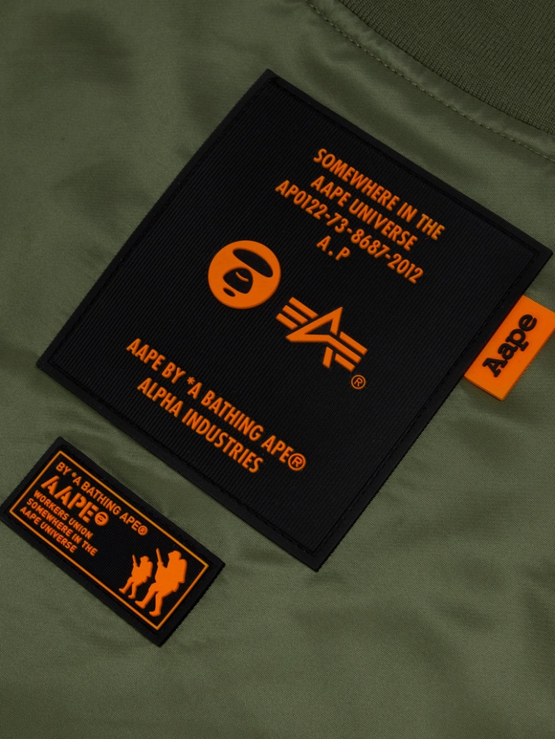 Veste Bombers Alpha Industries Aape X Alpha Ma-1 Legere Vert Olive Homme | KAP-63803836