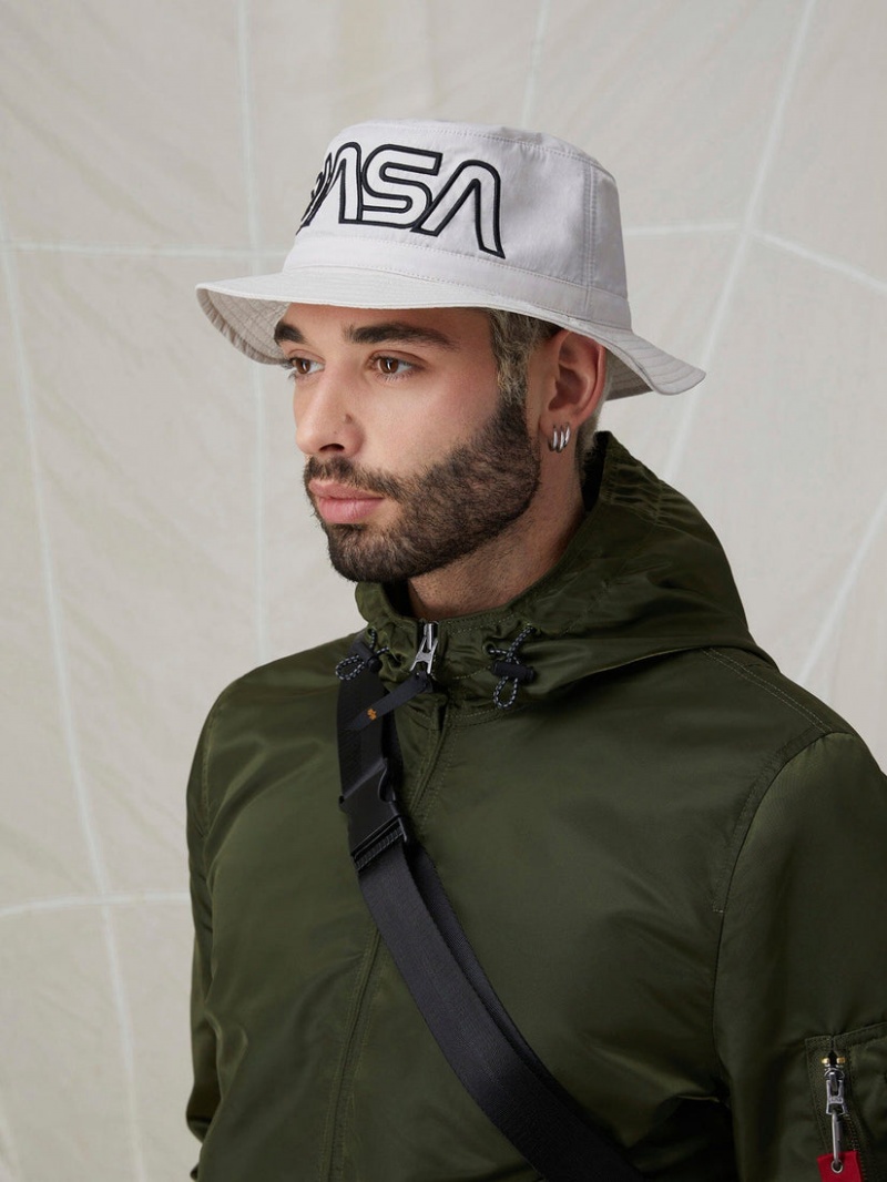 Chapeaux Alpha Industries Nasa Gradient Accessories Blanche | AWQ-33267838