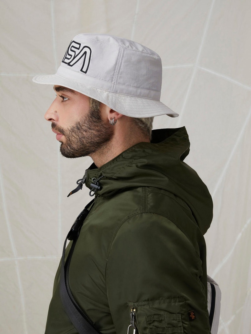 Chapeaux Alpha Industries Nasa Gradient Accessories Blanche | AWQ-33267838