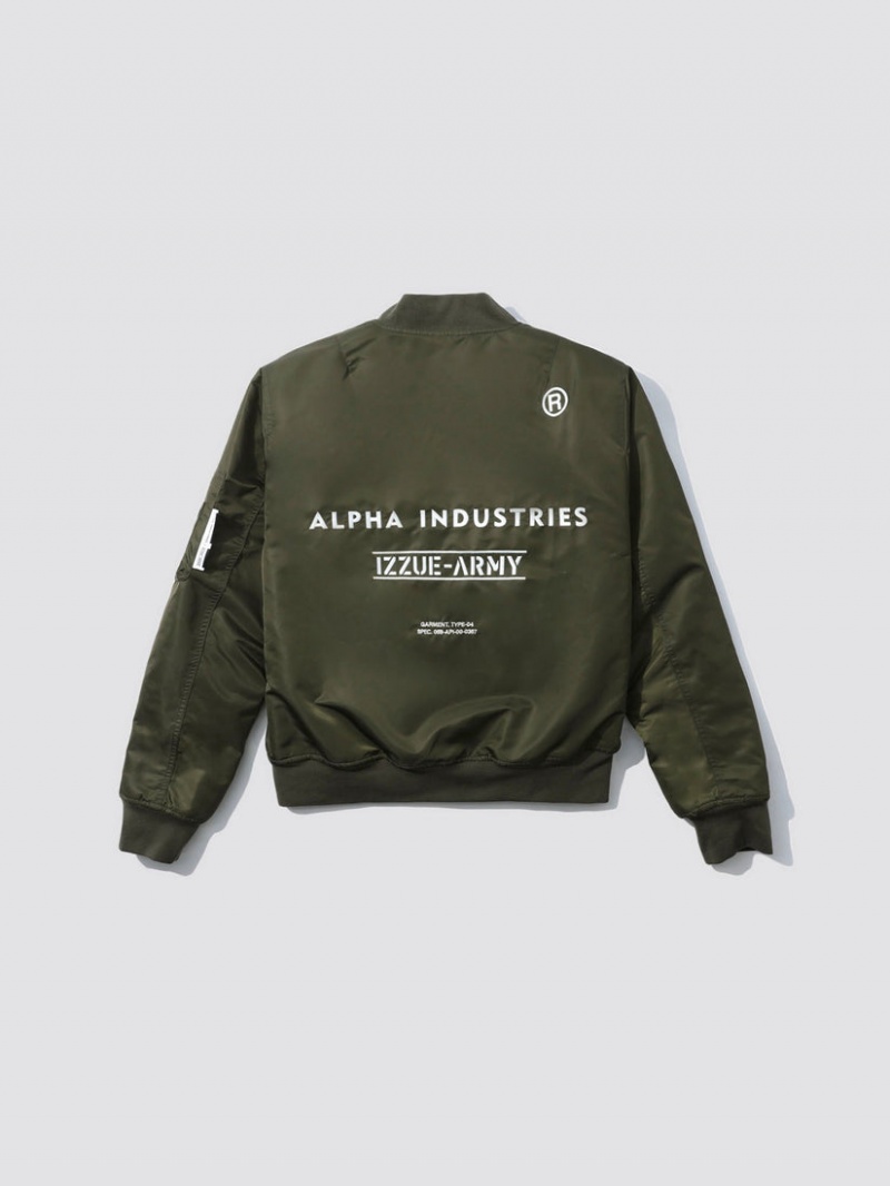 Veste Bombers Alpha Industries Alpha X Izzue Ma-1 Vert Olive Homme | JVH-61798715