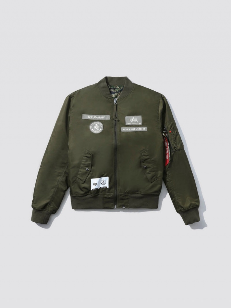 Veste Bombers Alpha Industries Alpha X Izzue Ma-1 Vert Olive Homme | BMF-46690731